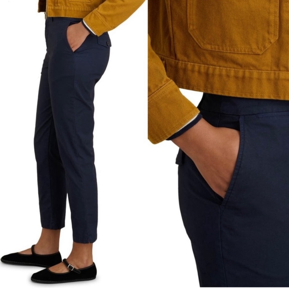 Alex Mill Women's Alex Chinos Khaki Pants Navy Blue Cropped Size 0 New - Picture 7 of 8